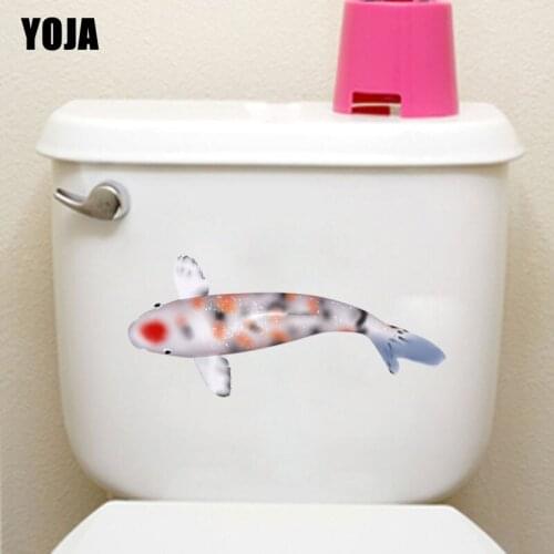 YOJA 24.5*20.6CM Modern Fish Cartoon Funny Home Decor Wall Sticker Toilet Decal T3-1017