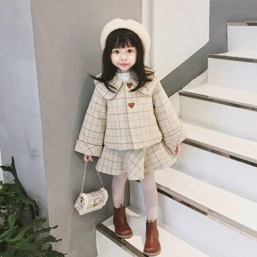 Girls Boutique Outfits Thanksgiving Outfits for Baby Clothes 2018 Autumn Hot Sale Baby Girl Plaid Jacket+strap Dress Sets 2-7Y
