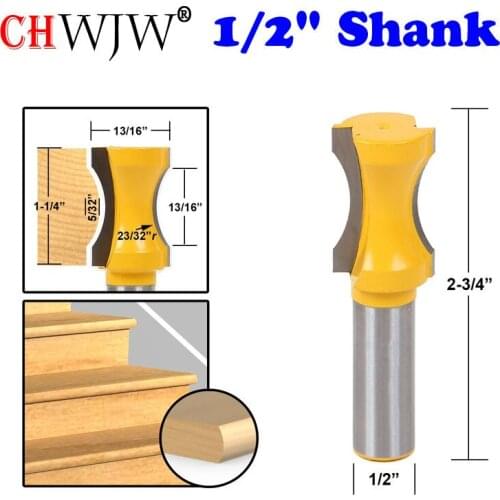 1pc 1/2" Shank 23/32" Radius Convex Column/Face Molding Router Bit Line knife Door knife Tenon Cutter for Woodworking Tools