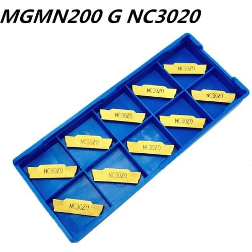 20PCS Tungsten Carbide Slotting Tool MGMN200 G NC3020 2.0mm Carbide Insert Cutting Tool Lathe Tool CNC Machine Tool Milling Tool