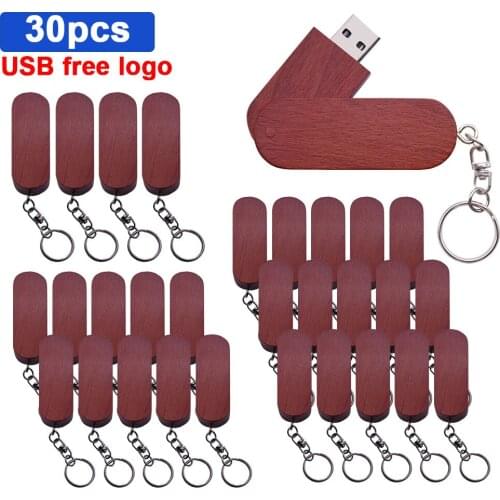 30pcs/lot Pen Drive 64GB 32GB 16GB 8GB 4GB USB 2.0 maple Wood Usb Flash Drive Memory Sticks Pendrive for gifts free logo