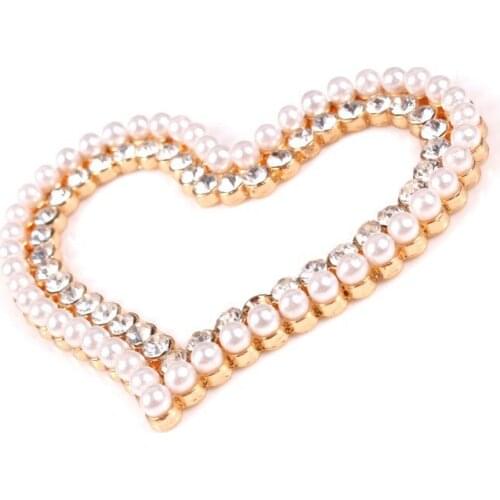 6.3cm mobile phone shell DLY Heart Diamond Pearl manual alloy jewelry accessories accessories factory outlets