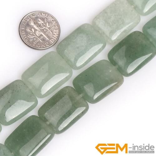Rectangle Green Aventurine Beads Natural Stone Beads For Jewelry Making Strand 15 inch DIY Jewelry Bead For Bracelet Necklace