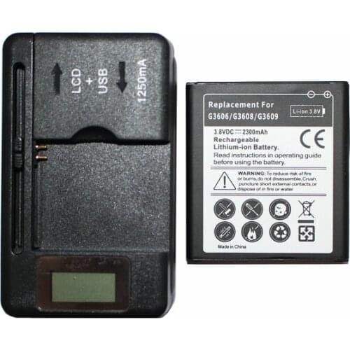 Ciszean 1x 2300mAh EB-BG360CBC Battery + LCD Universal Charger For Samsung Galaxy Core Prime G360 G360F G3608 G3606 G3609