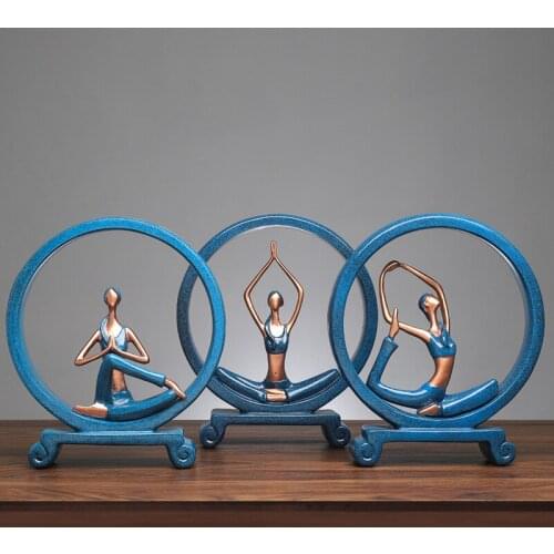 Resin Girl Yoga Figurines European Character Ornaments Creative Home Porch TV Cabinet Decoration Hogar Gift home decor