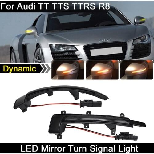 For Audi TT TTS TTRS Coupe Cabrio 2006-2014 For R8 2007-2016 LED Side Rearview Mirror Light Dynamic Turn Signal Indicator Lamp