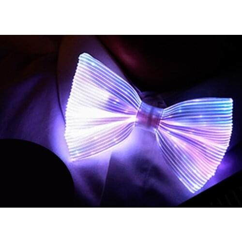 EDM Music Festival Led Light Up Bow Tie,Glow In The Dark,LED Rechargeable Fashion Luminous Personalized Bow Tie, Adult Party Gif