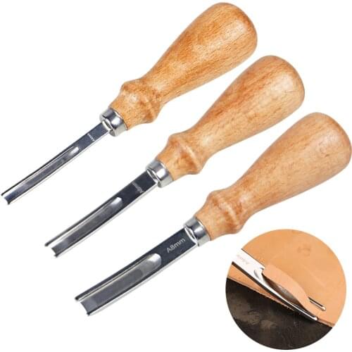 Imzay 3 Size A4mm A6mm A8mm Practical Leather Craft Edge Beveler Skiving Beveling Knife DIY Cutting Hand Craft Tool