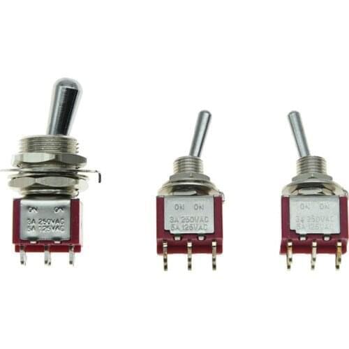 KAISH Quality SALCOM Guitar 15/32" DPDT 2 Way ON-ON Toggle Switch with 2 Mini Toggle Switch