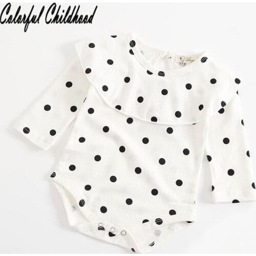 Baby Girl Rompers Spring Princess Newborn Baby Clothes For 0-2Y Girls Boys Long Sleeve polka dot Jumpsuit Kids Baby Outfits
