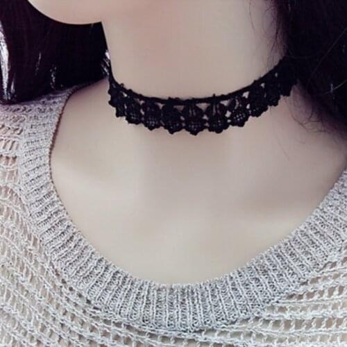 Hot new torque Bijoux Gothic Tattoo Lace Hollow False Collar Necklace Maxi Chokers Statement Necklace for Womens Jewelry 2016