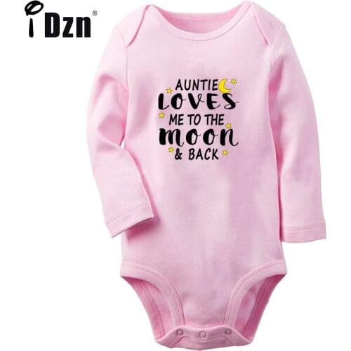 My Auntie Loves Me To The Moon and Back Fun Printed Baby Boy Romper Cute Baby Girl Bodysuit Newborn Jumpsuit Long Sleeve Clothes