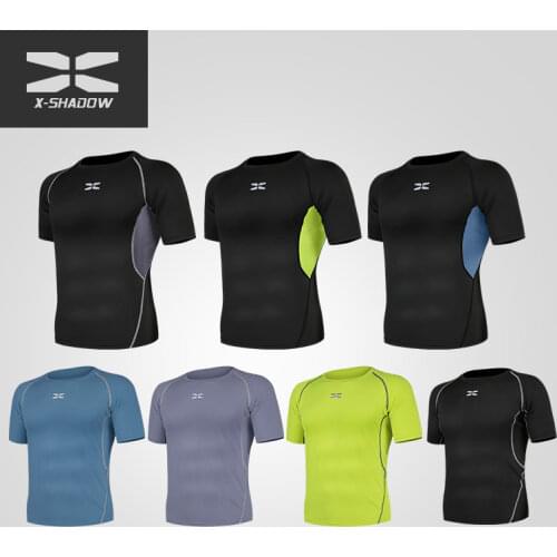 2021 new slim mens short-sleeved loose tight-fitting fitness running shirt half-sleeved t-shirt summer sports t-shirt