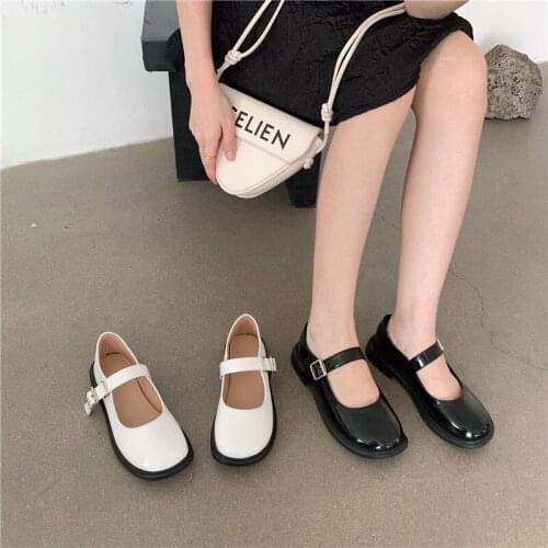 2021 spring and summer new British style small leather shoes womens soles thick-soled Mary Jane shoes grandma single shoes