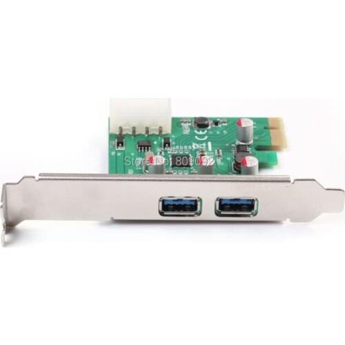 PCI-E Express 5Gbps Hi-Speed 2-Port USB 3.0 Front Panel Controller Card 4 Pin IDE Power Adapter