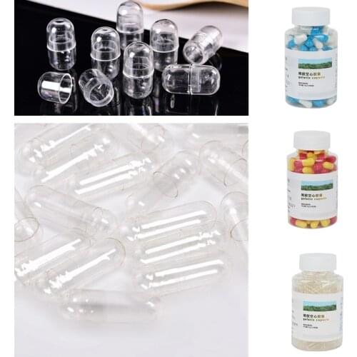 1000-piece Empty Gelatin Capsule Gelatine Empty Hard Gelatin Capsule Clear Kosher Gel For Medicine Pills Refill Storage