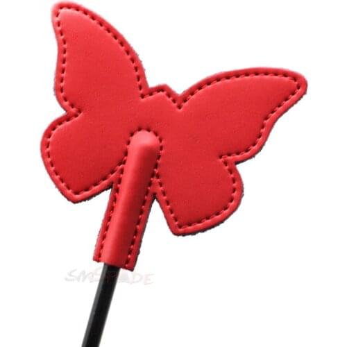Smspade 40cm PU leather riding crop whip,adult sex spanking whip portable butterfly shape bondage crop,bondage restraints