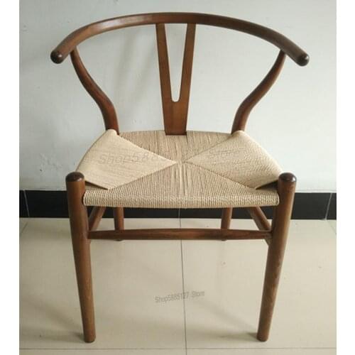 Stylish Casual Office Desk Wishbone Solid Wood Dining Chair Simple Hotel Tea House Coffee Designer Creative Chair