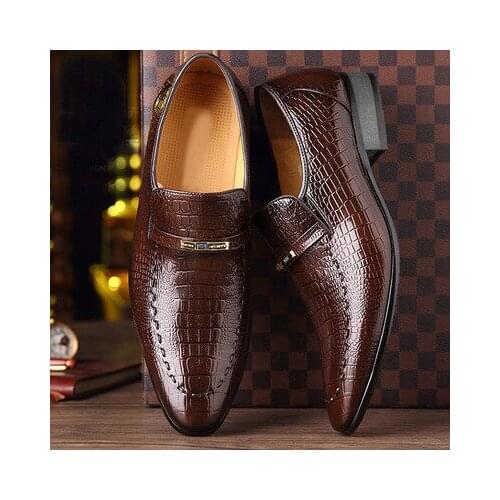 SZSGCN 2021 Mens Spring and Summer Commercial Alligator Pattern Classic Low-Top Casual Embossed Leather Shoes Size 38-48