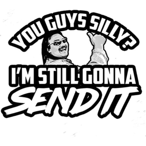 Personality Car Styling Silly Gonna Send It Vinyl Decal Funny Larry Snowmobile Enticer Beer Waterproof Car Sticker Apply To Car