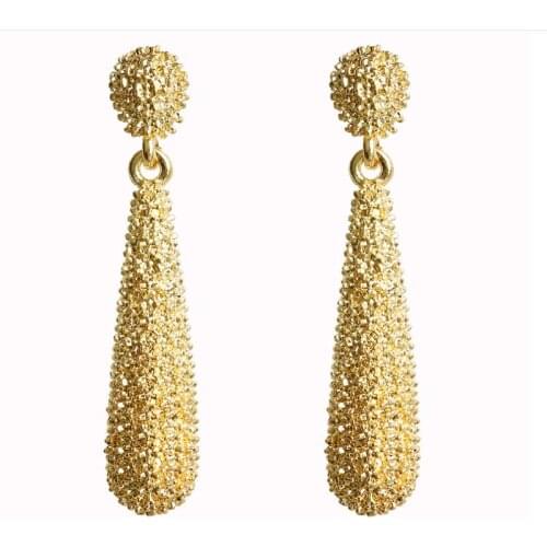 New Fashion Gold Color Long Strip Of Water Drop Earring for Women Brincos VintageHot Earing 2020 Irregular Korean Jewelry