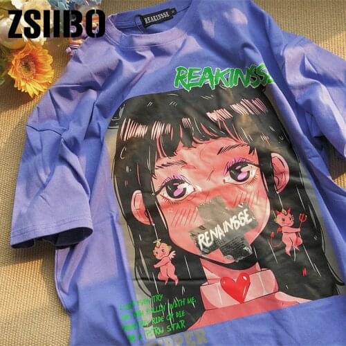 Hot Sale Women Female Short Sleeve Top Loose Basic Letter Printed All Match Oversize College Wind Street T-shirts clothes tops