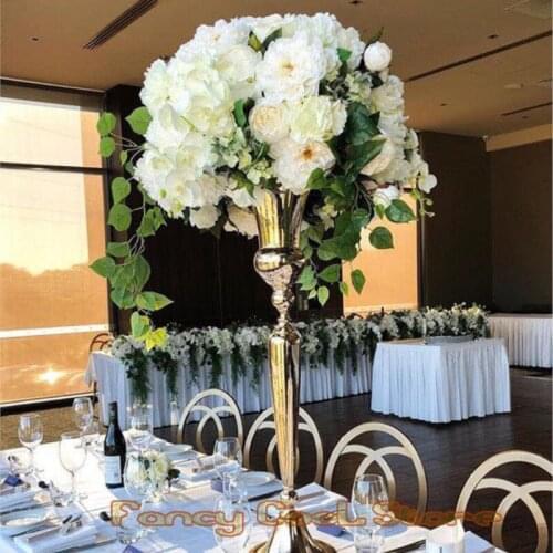 Gold or Silver Wedding flower vase Table Centerpiece 98cm Tall Wedding supply 10pcs/lot