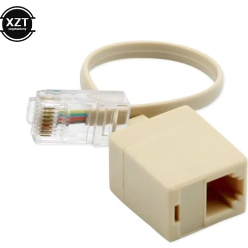 2 socket 8P4C / RJ45 male RJ11 6P4C to female M / F Adapter telephone Ethernet
