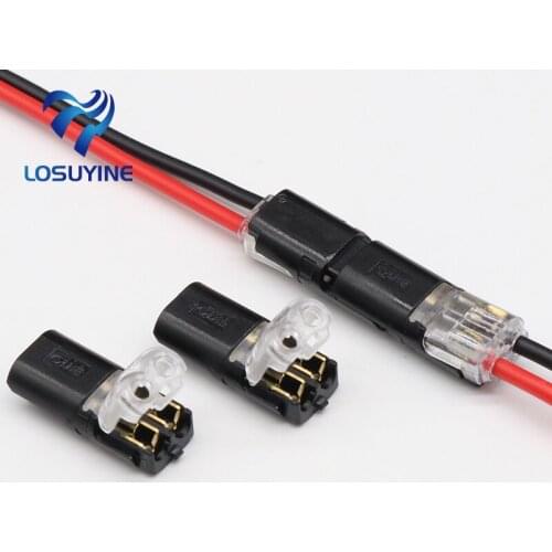 10pcs 2p Spring Connector wire with no welding no screws Quick Connector cable clamp Terminal Block 2 Way Easy Fit for led strip