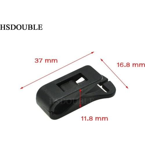 12mm Webbing Plastic ID Card Name Tag Holder Badge Clip Black For Cord Strap