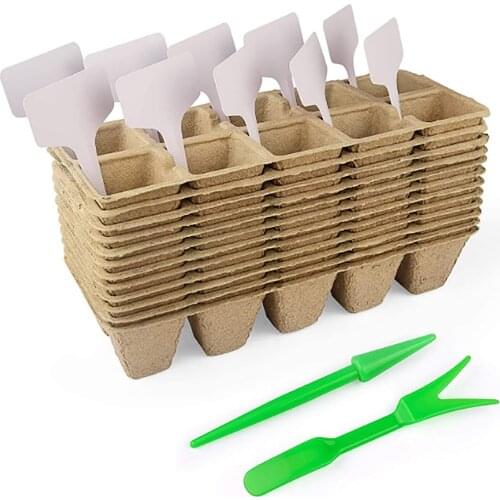 12Pcs Biodegradable Plant Nursery Cup Paper Pulp Peat Pots Flower Vegetable Seedlings Nursery Pot Eco-Friendly Garden Supplies