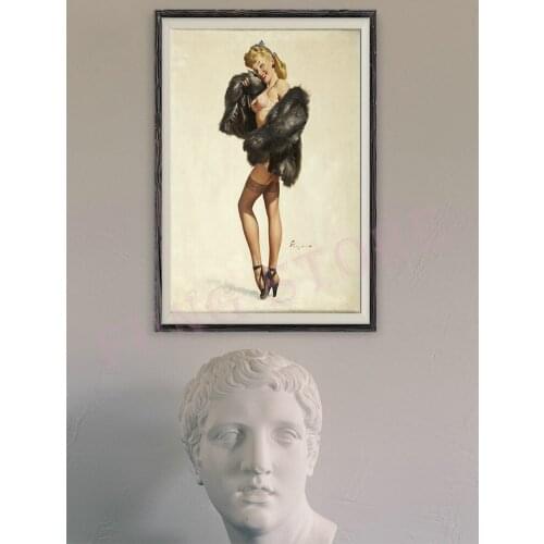 400 Vintage Beautiful Pin-up Girl Classic Picture Custom Silk Poster Home Deco Wall Art Christmas Gift