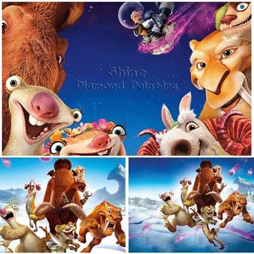 5D DIY Diamond Painting Disney Cartoon Ice Age Animals Full Square Round Embroidery Mosaic Set Cross Stitch Home Decor Art Gift