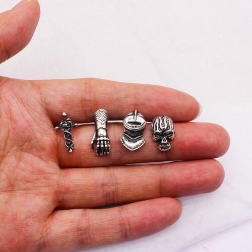 Armor Suit Punk Earrings Studs Helmet Cross Skull Sword Glove Geometric Cool Earrings For Women Rock Roll Jewelry Party Gifts