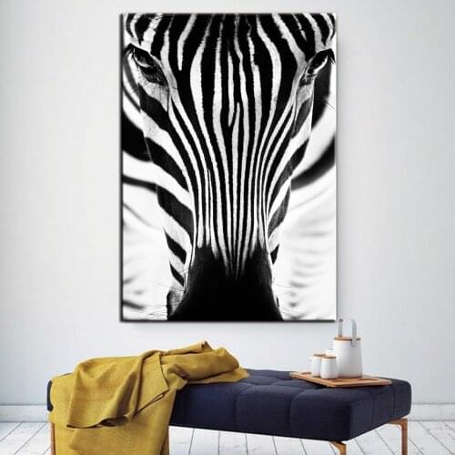 Black White Giraffe Zebra Animal Posters and Prints Canvas Art Painting Wall Art Wolf Picture For Living Room Modern Home Decor