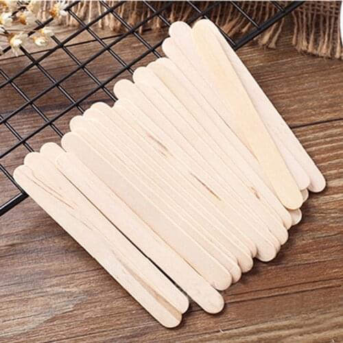 50Pcs Wood Ice lolly Stick Natural Wooden Ice Cream Sticks Kids Hand Craft Making DIY Popsicle Sticks Tools Kitchen Accessories