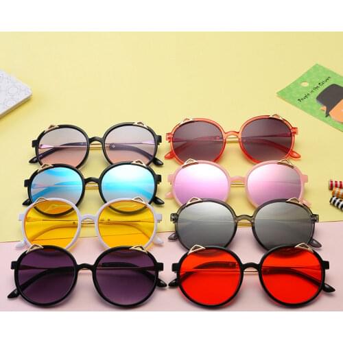 Kids sunglasses Hot NEW model Lovely Cat Ear glasses UV400 Fashion Baby boys&girls 3-8 years Protect Ray Vintage eyewear N322