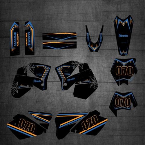 Motorcycle Team Graphics Backgrounds Decals Stickers For KTM EXC XCW XC XCF XCFW EXCR MXC 200 250 300 400 450 525 2005 2006 2007