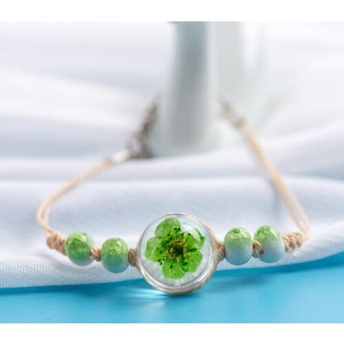 Crystal Flower in Glass Charms Bracelets Transparency Charms Bracelets Original jewelry #EZ413
