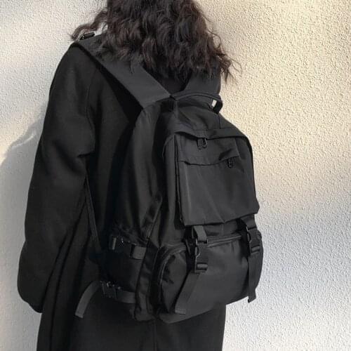 Korea Ulzzang gothic school large capacity hip-hop dark punk travel bag Harajuku casual vintage couple school bag women backpack