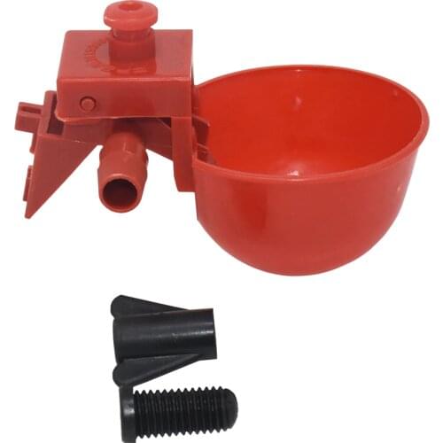 50 Sets 10 MM Red Quail Waterer Animal Feeders Automatic Bird Coop Feed Poultry Chicken Fowl Drinker Water Drinking Cups