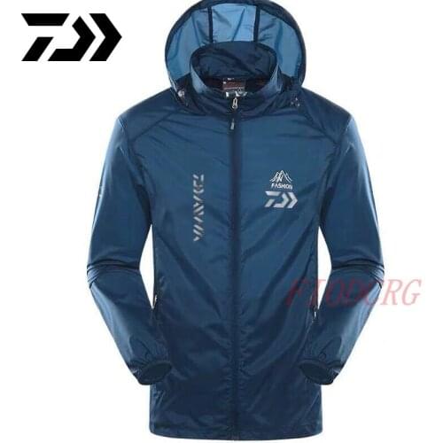S-5XL Size Summer Ultra-thin Daiwa Fishing Clothing Breathable Anti-UV Outdoor Sportswear Quick Couple Fishing Sunscreen Clothes