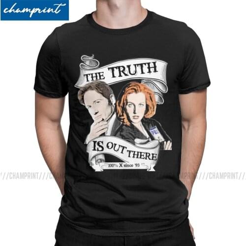 Fashion The Truth Is Out There T-Shirt Men Cotton T Shirts The X Files Scully Mulder Ufo Aliens TV Short Sleeve Tees Summer Tops