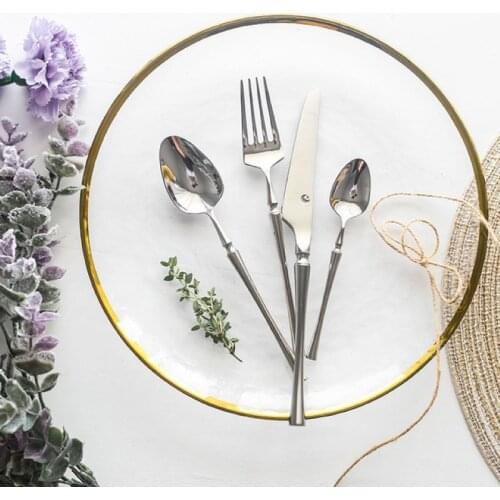 Dinnerware Set Luxury Cutlery Steel Set Quality 4Pcs Tableware Knives Forks Dining Dinner Set Western Food Restaurant