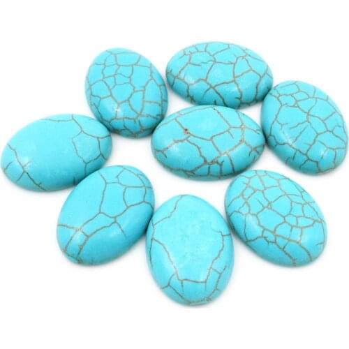 New Fashion 18x25mm 30x40mm Oval Natural turquoise Material Flat Back Cabochons Cameo