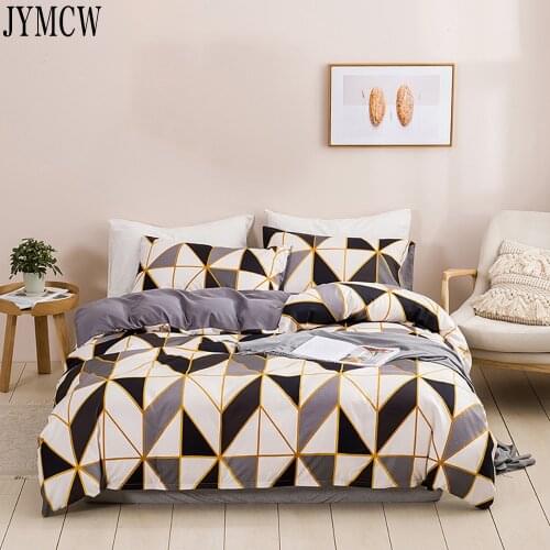 New geometric print duvet cover with pillowcase Nordic bedding set king size single double queen bed sheet (no bed sheet)