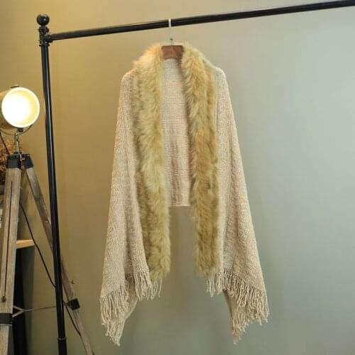 Spring and autumn new fashion mid-length solid color womens knitted sweater bat cardigan shawl tassel cloak jacket women
