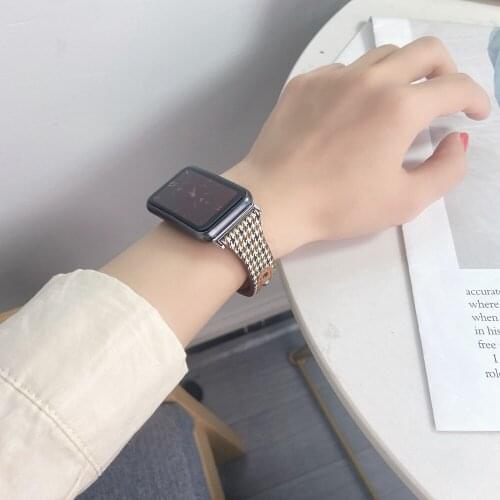 OEM Leather Canvas Houndstooth Strap for Huawei Watch Band FIT Slim Bracelet for Hua Wei Smart Watch Fit Accessories Correa