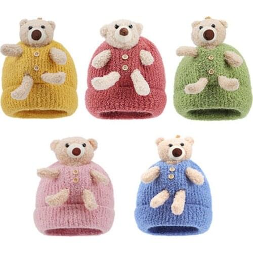 AUTUMN/WINTER 2021 New Baby Hats, Bear Baby Cute Hats Cartoon Wool Knit Childrens Hats