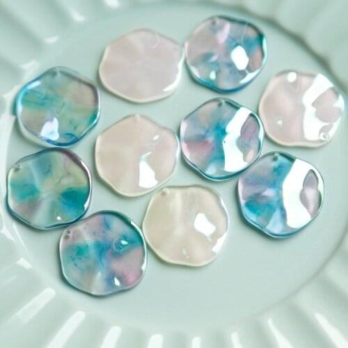 AB plated wavy resin earrings pendant handmade DIY hair hairpin accessories hairpin handmade materials